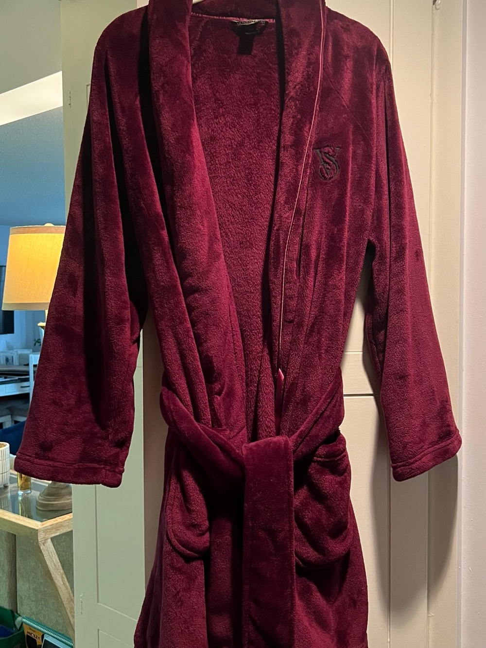 Victoria's Secret Plush Robe in Deep Burgundy